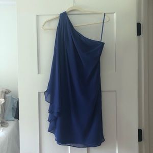 Lauren Georgette One-Shoulder Dress